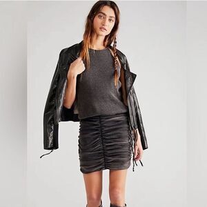 FREE PEOPLE FP ONE Katya Thermal Ruched Mini Dress SZ M NWT Coca Cola